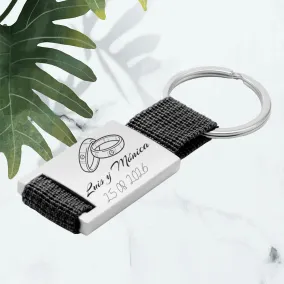 Llavero Metálico con cinta de tela