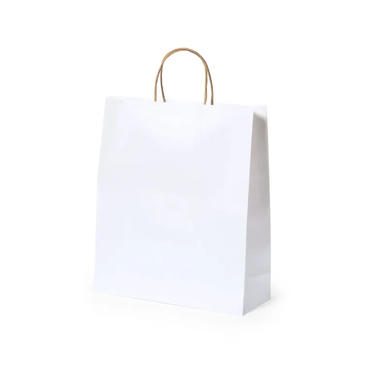 Bolsa de papel reciclado blanca